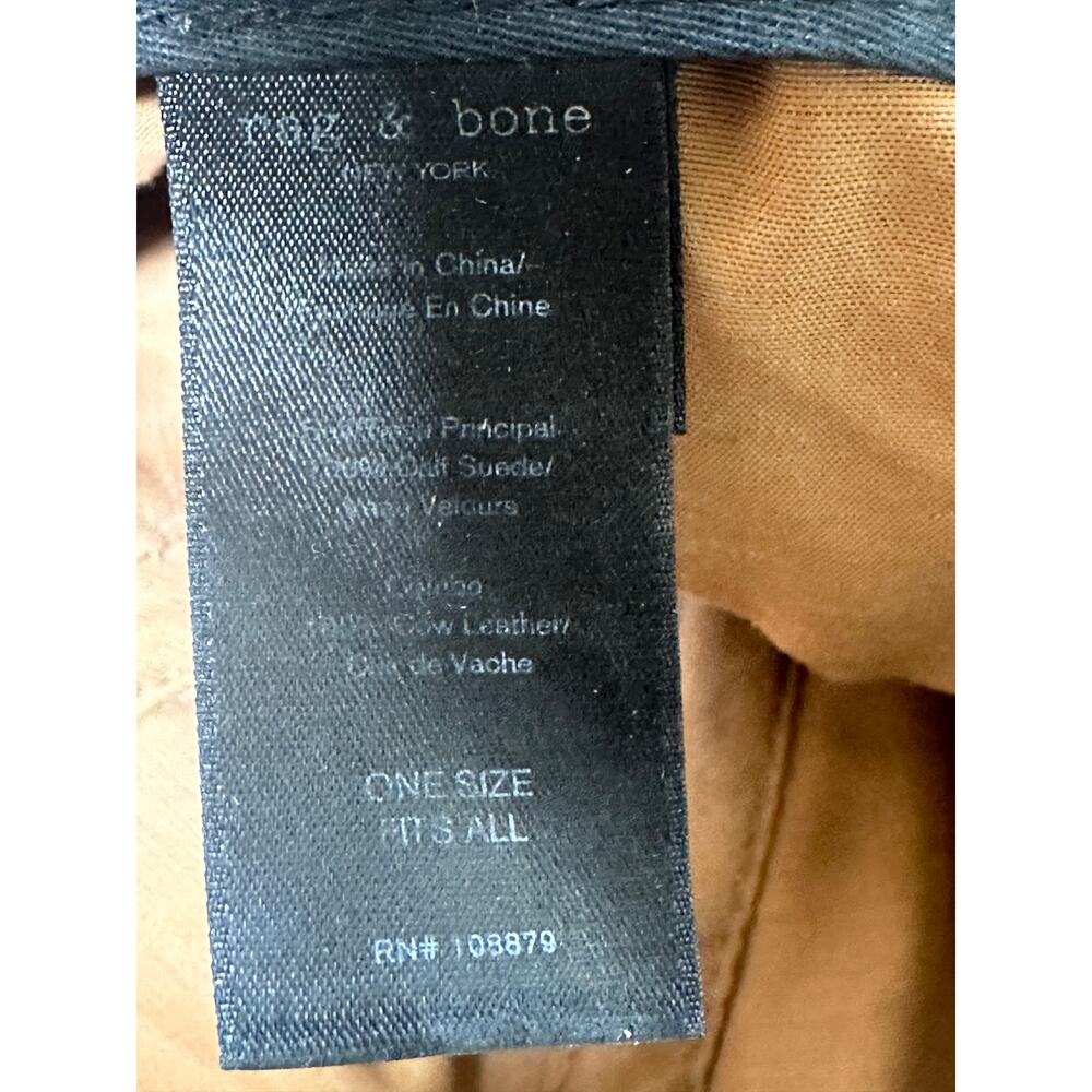 Rag & Bone New York Taupe Suede Unisex Baseball Cap One Size Leather Strap - Picture 11 of 13
